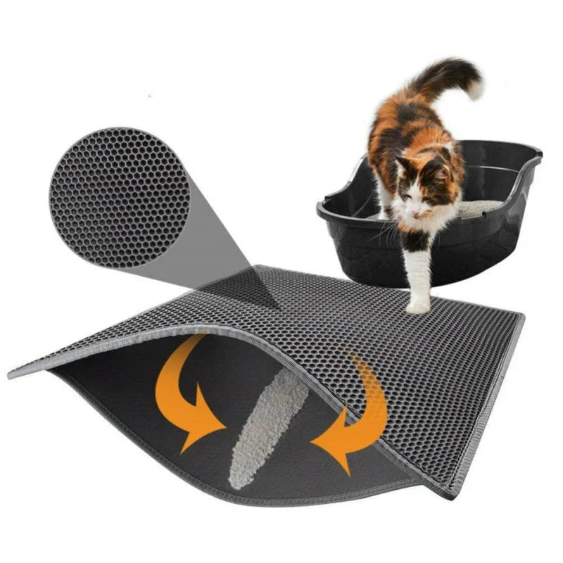 Tapete higiênico para caixa de areia de gato, antiderrapante e fácil de limpar.
